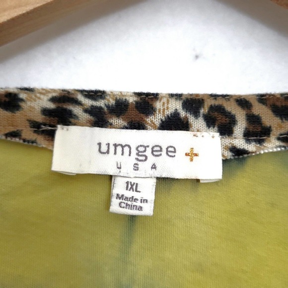 Umgee Tie Dye Mixed Print Long Sleeve Top Exposed Seam Tunic Blouse Plus Sz 1XL - Picture 10 of 12